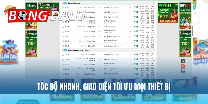 Tốc độ nhanh, giao diện tối ưu mọi thiết bị